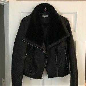 Faux Fur Motojacket Size Large